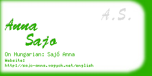 anna sajo business card