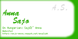 anna sajo business card